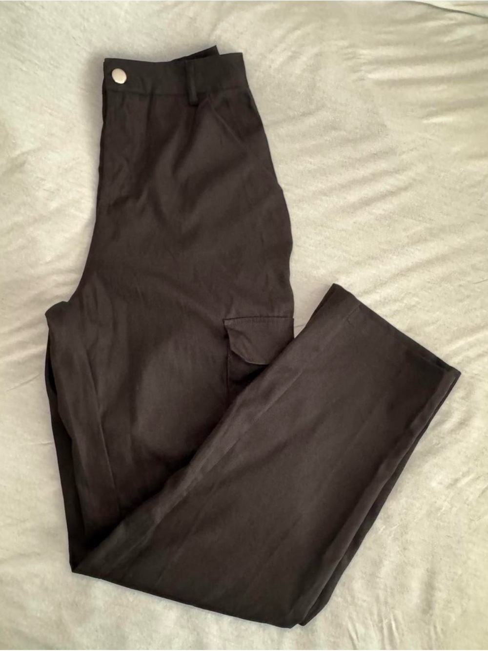 Black Straight-Leg Cargo Pants